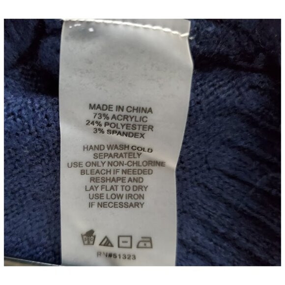 Vince Camuto Soft Cozy Fair Isle Mock Neck Sweater Blue - Size S - Picture 6 of 6